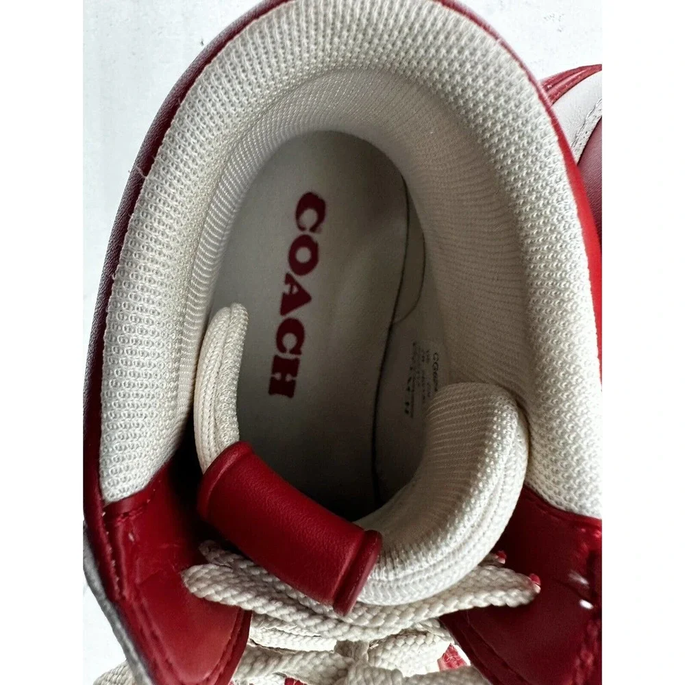 Coach Women's High Top Sport Red /Chalk‎ Sneakers / Size 7B / CG624 / Pre-owned
